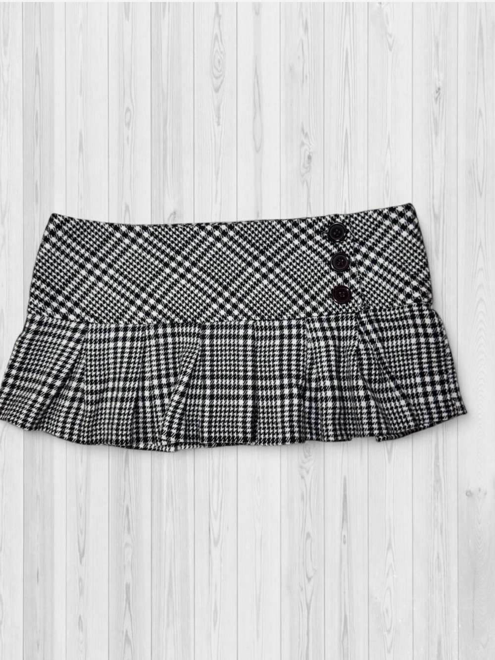 Charlotte Russe Y2K Houndstooth Pleated Micro Mini Skirt Size L